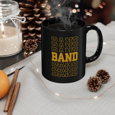 Band - Retro - Gold - 11oz Black Mug