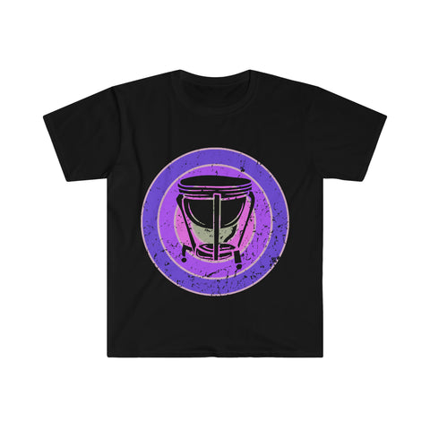 Vintage Grunge Purple Circle - Timpani - Unisex Softstyle T-Shirt