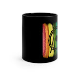 Vintage Rainbow Paint - Snare Drum - 11oz Black Mug