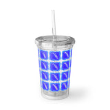 Vintage Blue Cloud - Bari Sax - Suave Acrylic Cup - Pattern