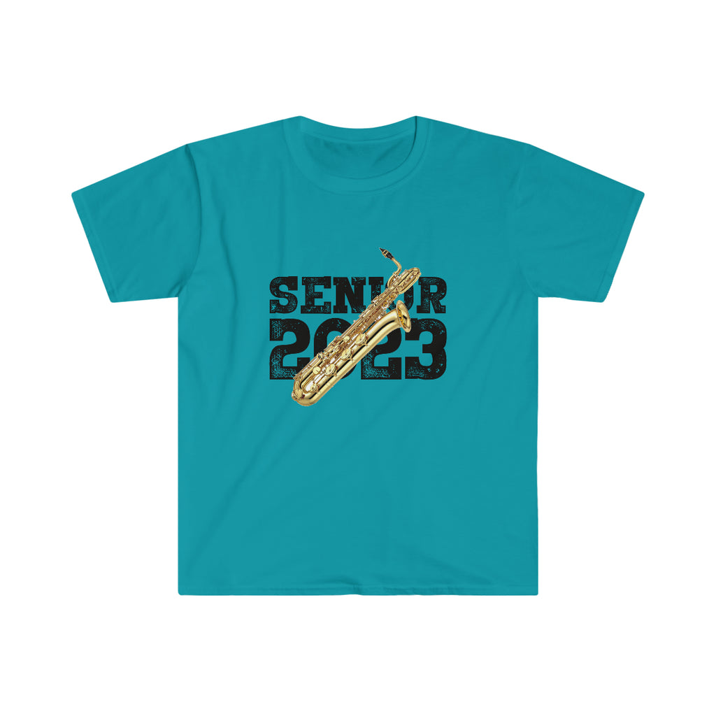 Senior 2023 - Black Lettering - Bari Sax - Unisex Softstyle T-Shirt