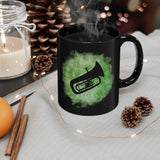 Vintage Green Cloud - Tuba - 11oz Black Mug