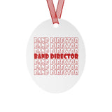 Band Director - Retro - Red - Metal Ornament
