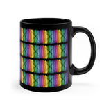 Vintage Rainbow Paint - Oboe - 11oz Black Mug - Pattern