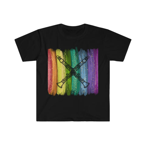 Vintage Rainbow Paint - Clarinet - Unisex Softstyle T-Shirt