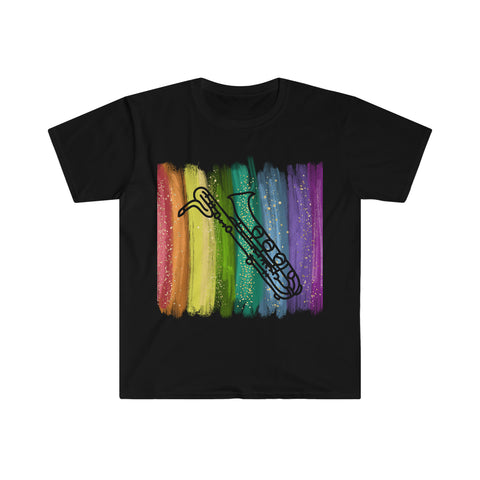 Vintage Rainbow Paint - Bari Sax - Unisex Softstyle T-Shirt