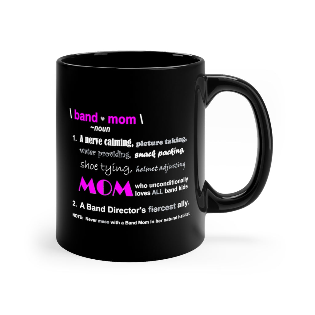Band Mom Definition - Magenta - 11oz Black Mug