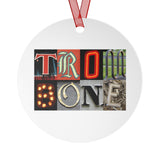 Trombone - Artsy Alphabet - Metal Ornament