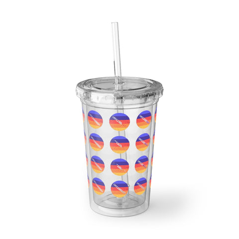 Vintage Grunge Circle Sunset - Piccolo - Suave Acrylic Cup - Pattern