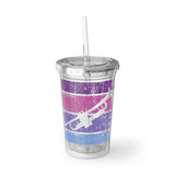 Vintage Grunge Purple Lines - Trumpet - Suave Acrylic Cup