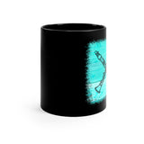 Vintage Turquoise Wood - Clarinet - 11oz Black Mug