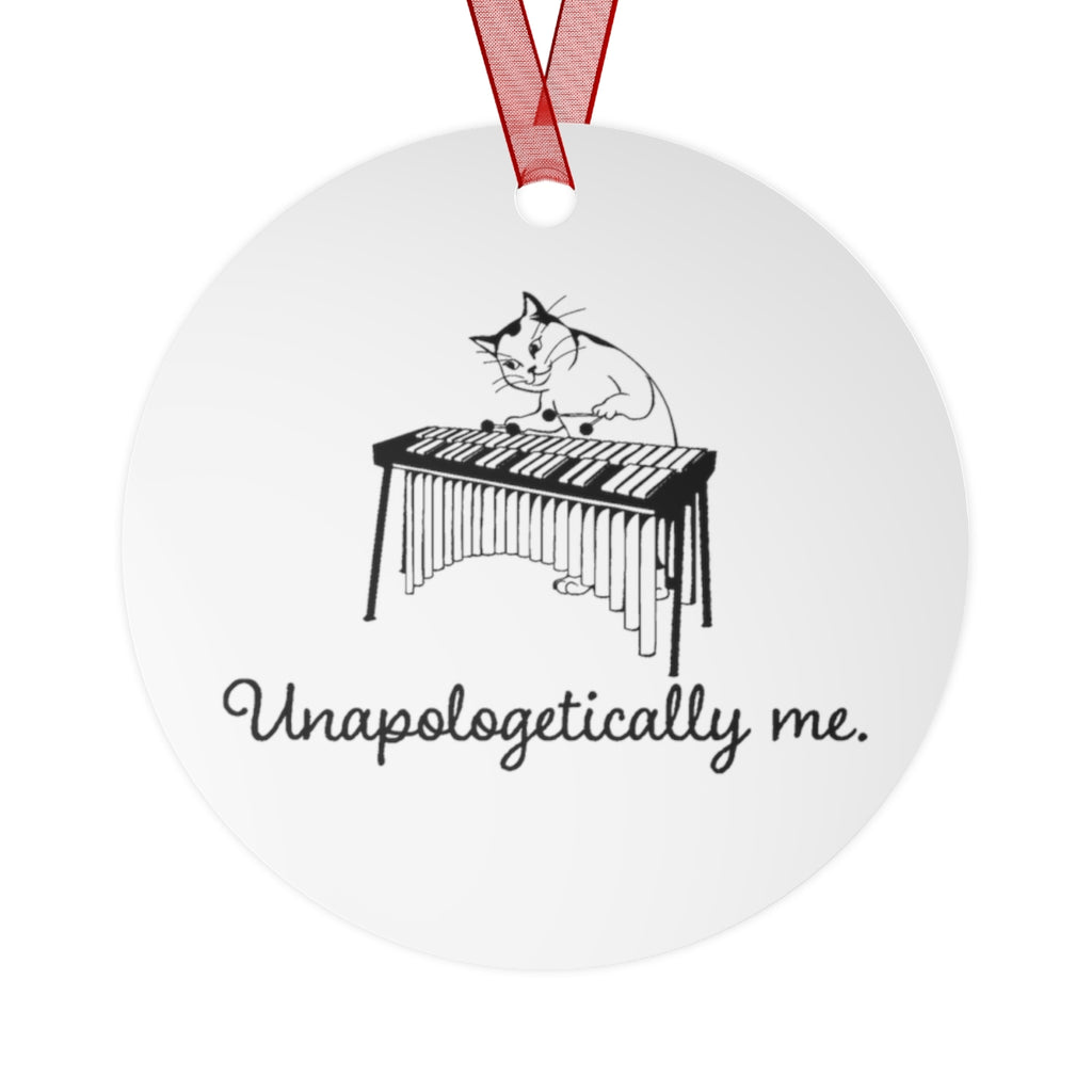 Unapologetically Me - Marimba Cat - Metal Ornament