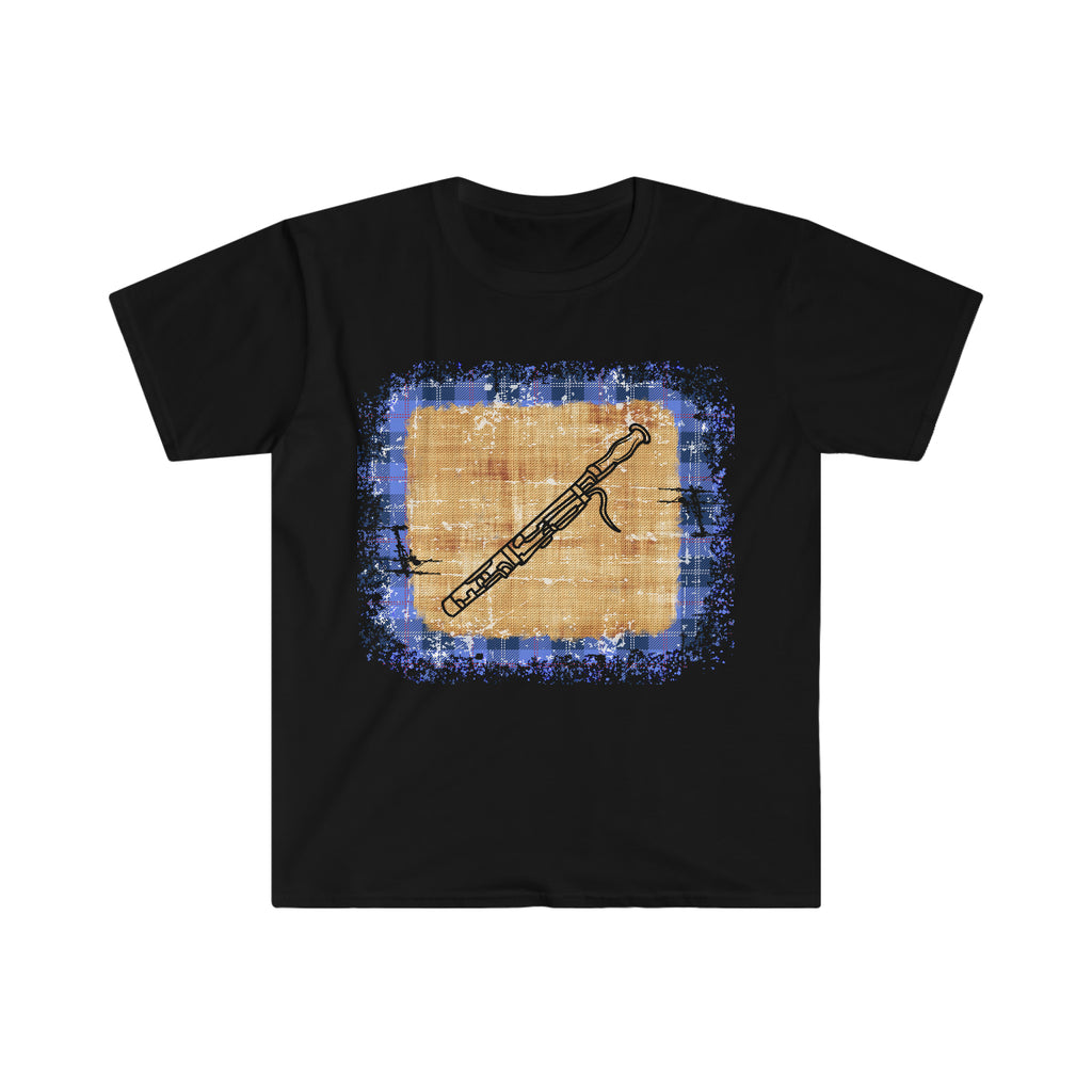 Vintage Blue Burlap - Bassoon - Unisex Softstyle T-Shirt