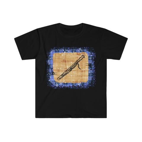 Vintage Blue Burlap - Bassoon - Unisex Softstyle T-Shirt