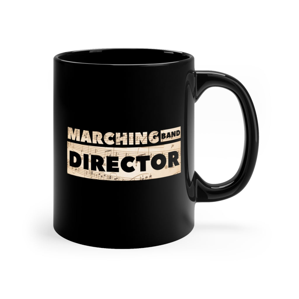 Marching Band Director - Tan Notes 2 - 11oz Black Mug