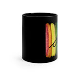 Vintage Rainbow Paint - Trumpet - 11oz Black Mug