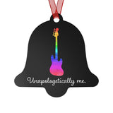 Unapologetically Me - Rainbow - Bass Guitar - Metal Ornament