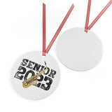 Senior 2023 - Black Lettering - Alto Sax - Metal Ornament