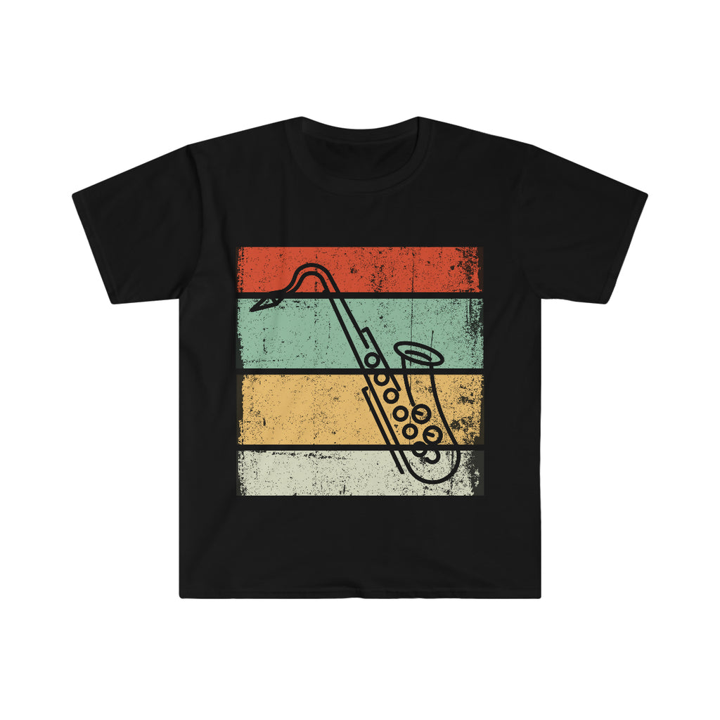Vintage Grunge Lines - Tenor Sax - Unisex Softstyle T-Shirt