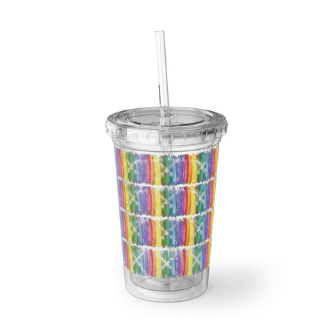 Vintage Rainbow Paint - Oboe - Suave Acrylic Cup - Pattern