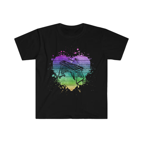 Vintage Rainbow Cloud Heart - Marimba - Unisex Softstyle T-Shirt