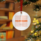 Color Guard - Retro - Orange - Metal Ornament