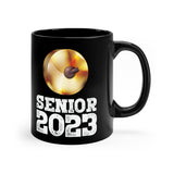Senior 2023 - White Lettering - Cymbals - 11oz Black Mug
