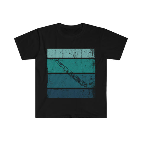 Vintage Grunge Blue Lines - Piccolo - Unisex Softstyle T-Shirt