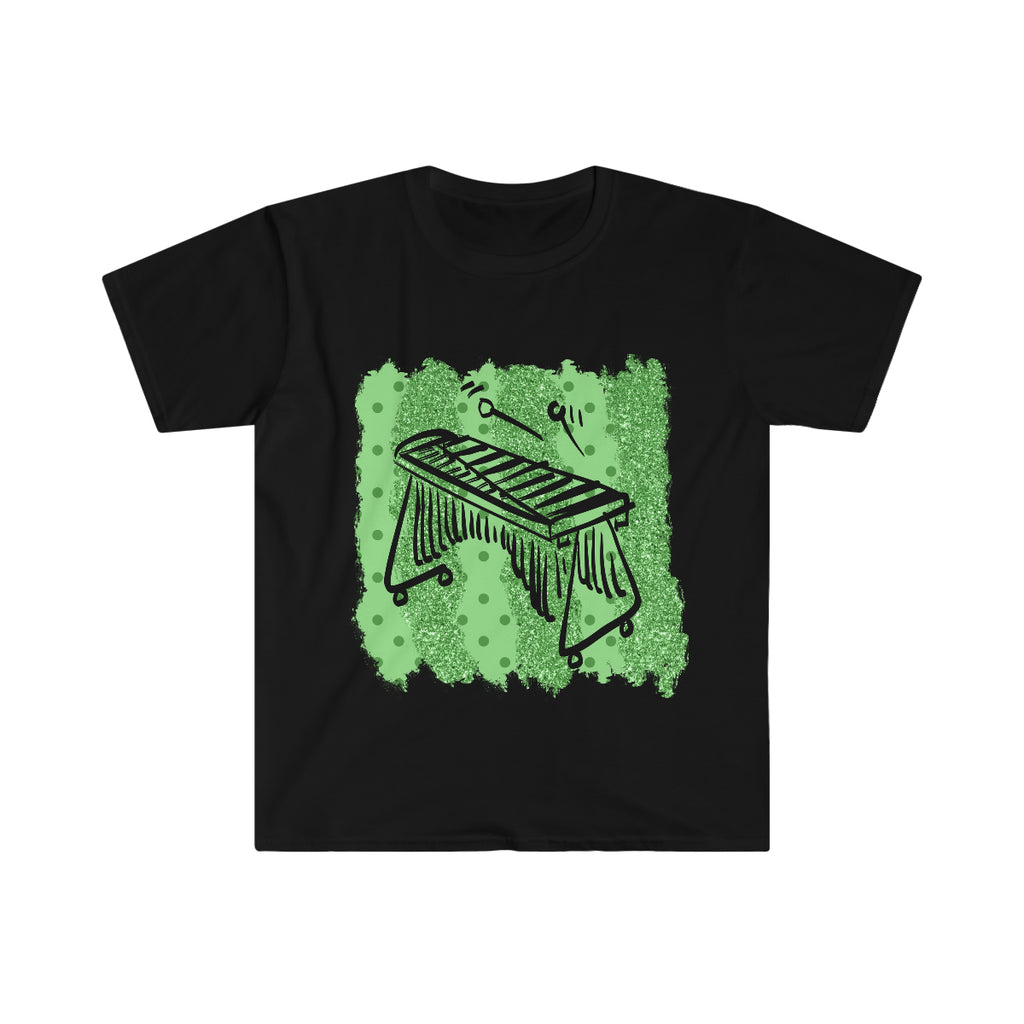 Vintage Green Glitter Dots - Marimba - Unisex Softstyle T-Shirt