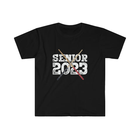Senior 2023 - White Lettering - Drumsticks - Unisex Softstyle T-Shirt