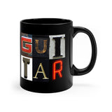 Guitar - Artsy Alphabet - 11oz Black Mug