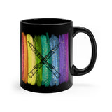Vintage Rainbow Paint - Oboe - 11oz Black Mug
