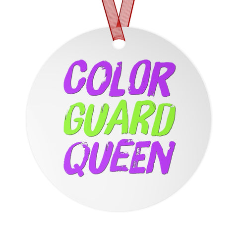 Color Guard Queen - Magenta/Green - Metal Ornament