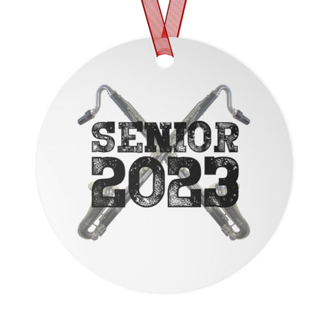 Senior 2023 - Black Lettering - Bass Clarinet - Metal Ornament