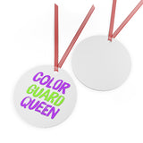 Color Guard Queen - Magenta/Green - Metal Ornament