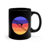 Vintage Grunge Circle Sunset - Trombone - 11oz Black Mug