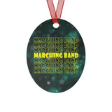 Marching Band - Retro - Yellow - Metal Ornament