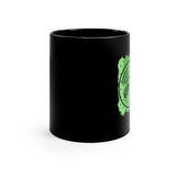 Vintage Green Glitter Dots - Cymbals - 11oz Black Mug