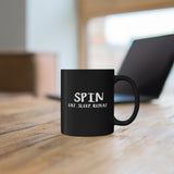 SPIN. Eat. Sleep. Repeat - Color Guard - 11oz Black Mug
