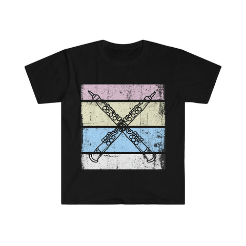 Vintage Grunge Pastel Lines - Oboe - Unisex Softstyle T-Shirt