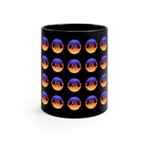Vintage Grunge Circle Sunset - Color Guard - 11oz Black Mug - Pattern