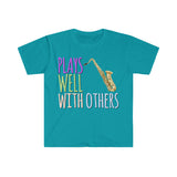 Plays Well With Others - Tenor Sax - Unisex Softstyle T-Shirt
