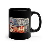 Alto Sax - Artsy Alphabet - 11oz Black Mug