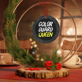 Color Guard Queen - White/Yellow - Metal Ornament