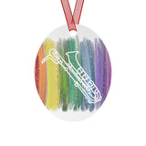 Vintage Rainbow Paint - Bari Sax - Metal Ornament
