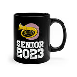 Senior 2023 - White Lettering - Tuba - 11oz Black Mug