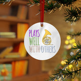 Plays Well With Others - French Horn - Metal Ornament