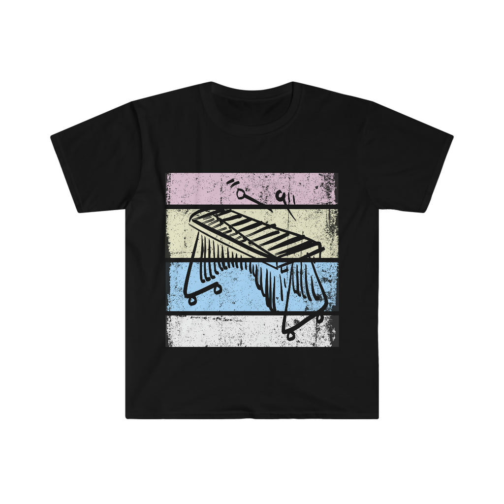 Vintage Grunge Pastel Lines - Marimba - Unisex Softstyle T-Shirt