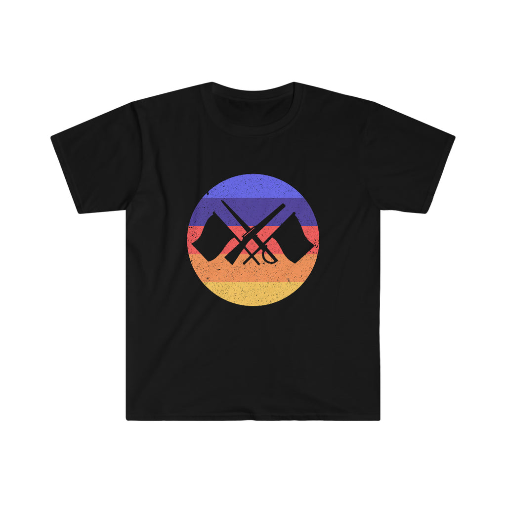 Vintage Grunge Circle Sunset - Color Guard - Unisex Softstyle T-Shirt