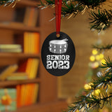 Senior 2023 - White Lettering - Snare Drum - Metal Ornament